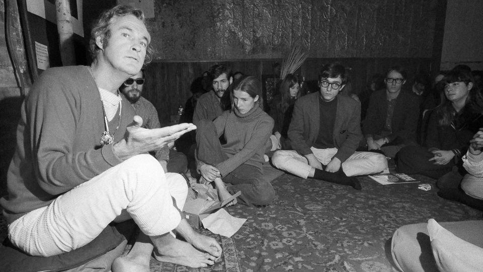 Dr. Timothy Leary discusses LSD at the League for Spiritual Discovery in New York, April 7, 1967. - Eddie Adams/AP