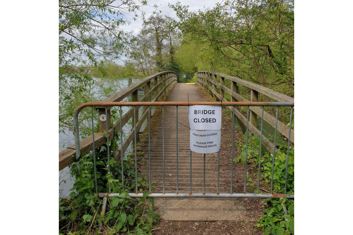 The timber footbridge between Culham Lock and Abingdon <i>(Image: Thames Path National Trail)</i>