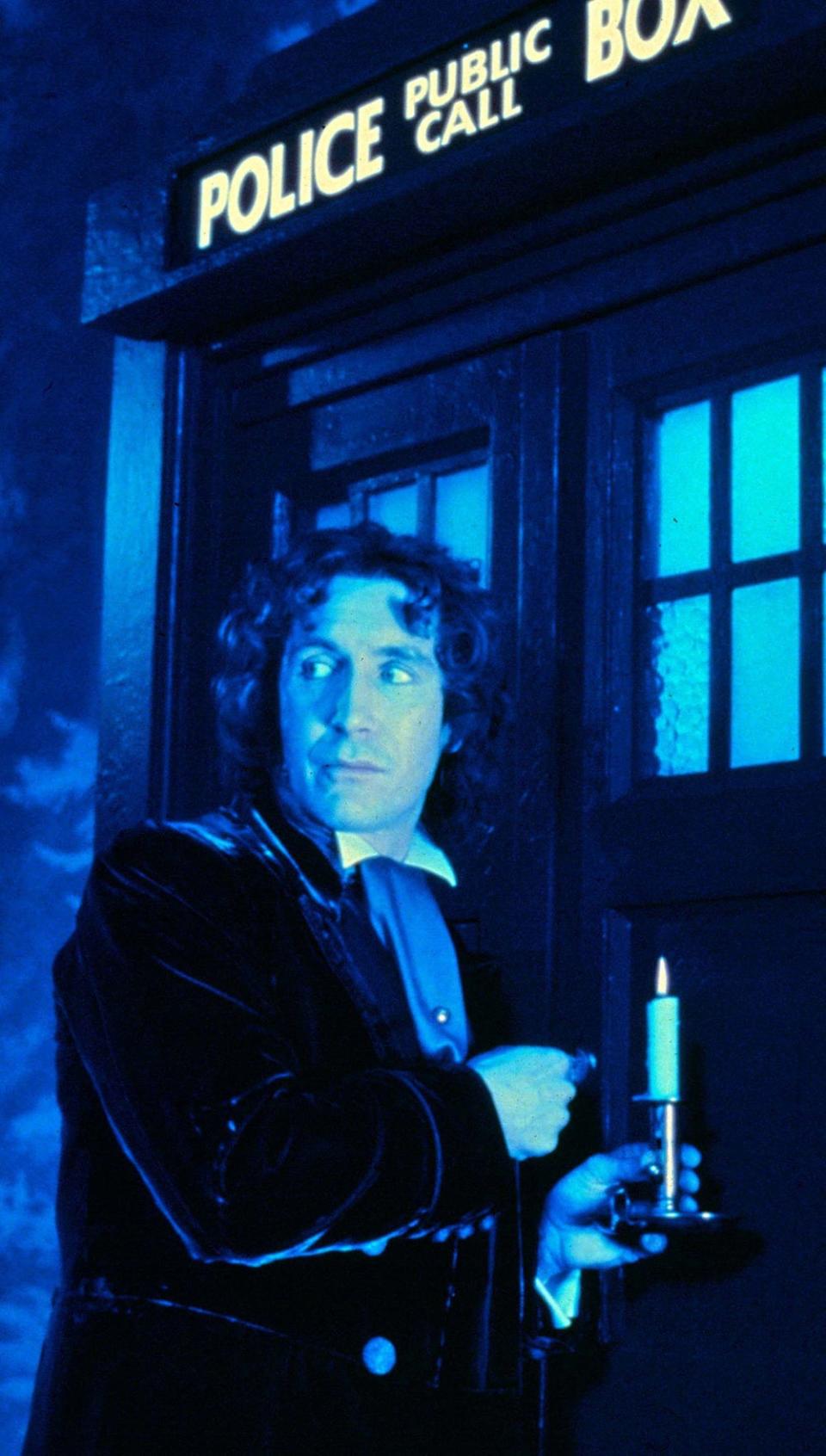 Paul McGann outside the Tardis in ‘Doctor Who: The Movie’Alamy