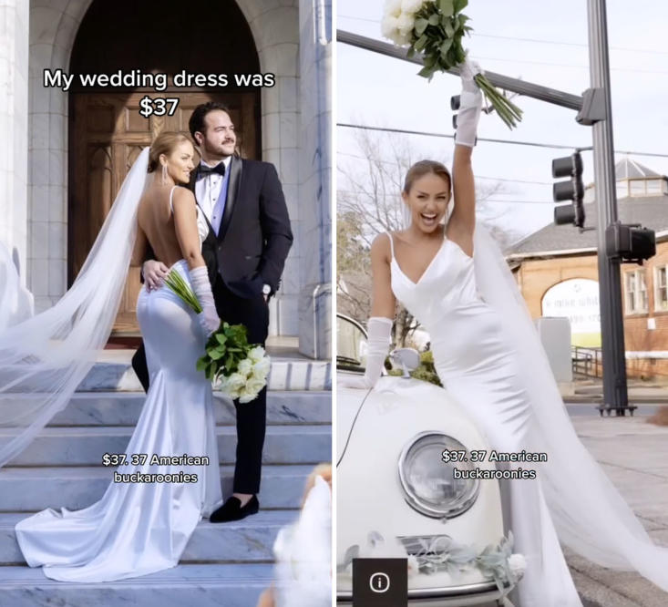 TikTok Cannot Get Over This Bride's Gorgeous $3.75 Wedding Dress