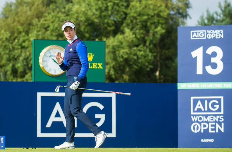 Former champion Georgia Hall shares the halfway lead at the AIG Women's Open at Carnoustie (Tristan Jones/LET)