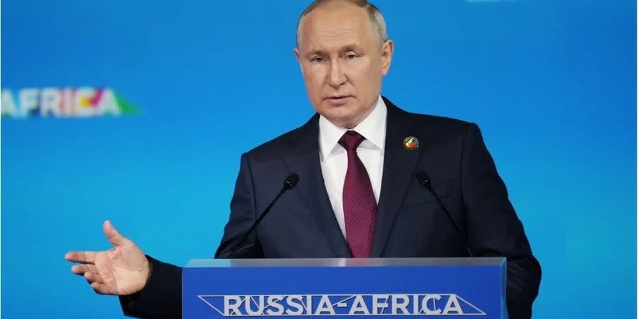 Putin at the Russia-Africa Forum in St. Petersburg, July 27,