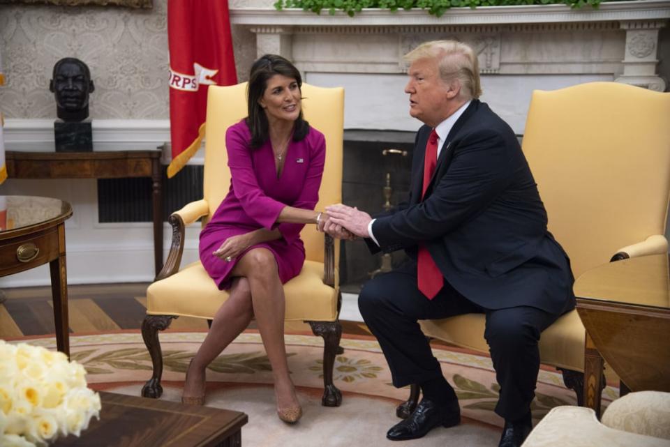 <div class="inline-image__caption"><p>Nikki Haley with then President Donald Trump.</p></div> <div class="inline-image__credit">The Washington Post</div>