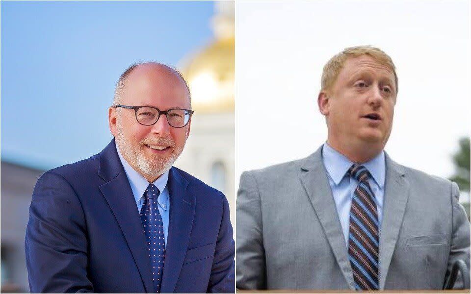 Andru Volinsky (left), an attorney and education activist, is running to the left of state Senate Majority Leader Dan Feltes (right), in New Hampshire's Democratic gubernatorial primary. (Volinsky and Feltes Campaigns/Facebook)