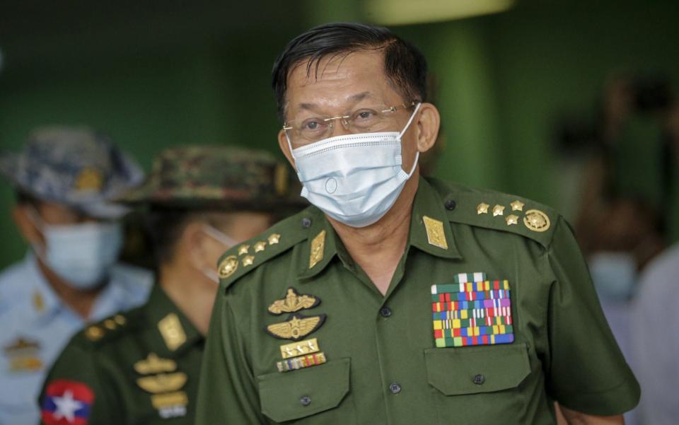 Myanmar military commander-in-chief Senior General Min Aung Hlaing - LYNN BO BO/EPA-EFE/Shutterstock
