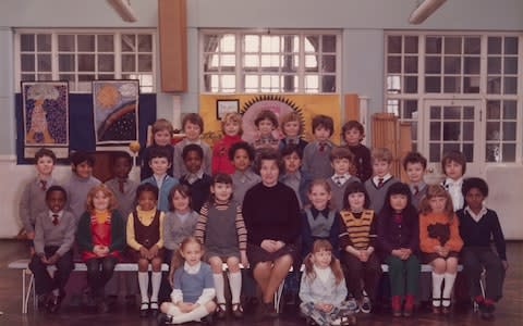 Steve McQueen (middle row, fifth left) said he wanted a portrait of all seven-year-old pupils like his own picture in 1977 at Little Ealing Primary School - Credit: Tate/PA