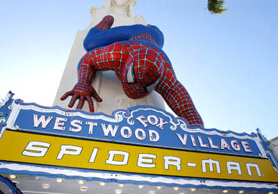 Spider-Man himself at the LA premiere of Columbia Pictures' Spider-Man