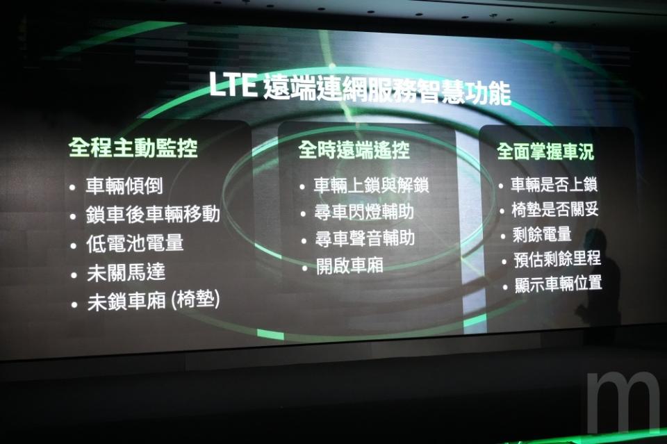 ▲目前Gogoro條列可以透過LTE連網功能取得車輛資訊，以及遠端控制功能，未來也會因應不同需求持續增加