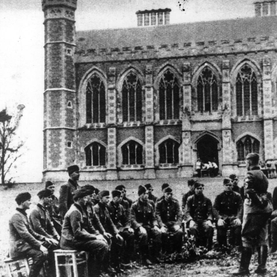 German soldiers are given a lecture in the grounds of Victoria College, Jersey, where they are billeted during their occupation of the Channel Islands - Credit: Getty Images