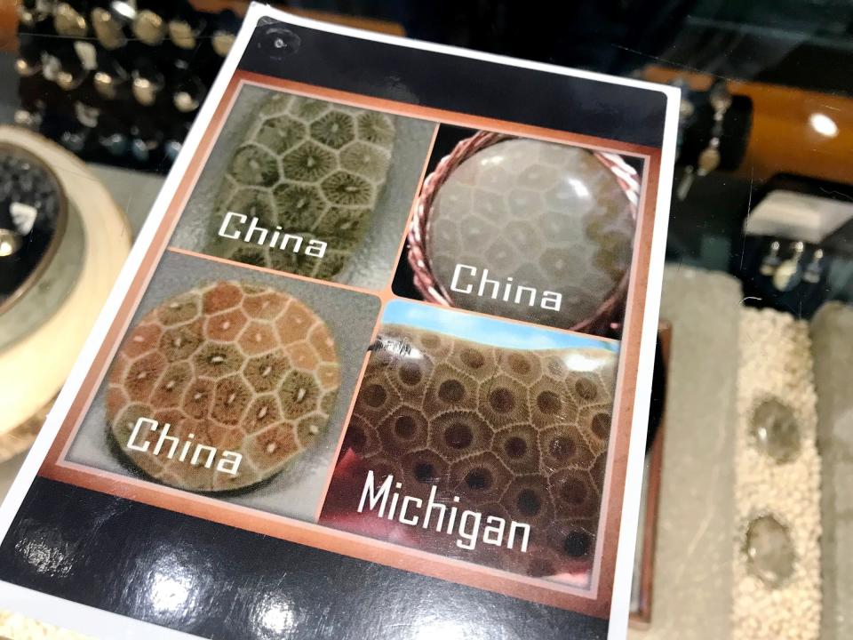 Fake Petoskey stones originating from overseas are circulating in online marketplaces.