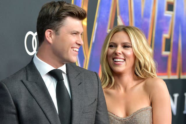 Amy Sussman/Getty Images Colin Jost and Scarlett Johansson