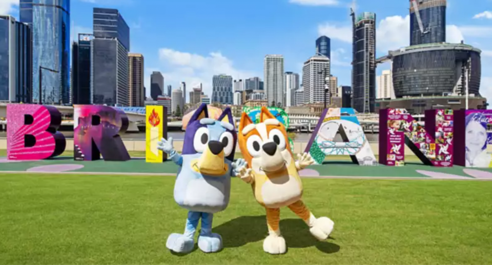 A set of electric vehicle chargers are being removed to make way for Bluey's World in Brisbane,  a theme park dedicated to the enormously popular children's cartoon. 