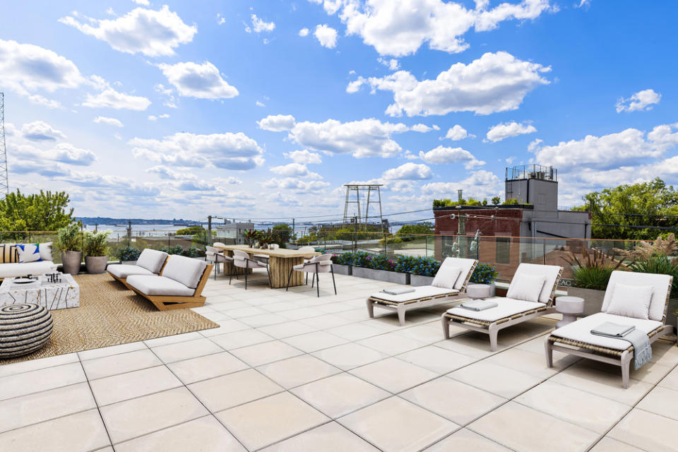 In Red Hook, a penthouse with a private roof terrace is listed at $3.2 million.