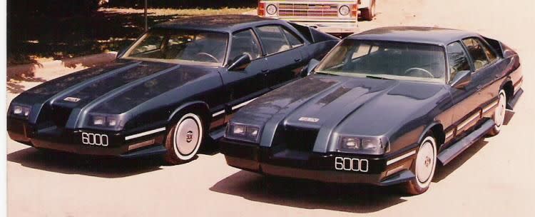 <p>For <em>RoboCop,</em> the basic body of the 6000 SUX was a 1977 Oldsmobile Cutlass Supreme, chosen for its four-door, futuristic look. Two complete, fully operational SUX cars were built with parts from a third one that production people blew up in Dallas. The actual auto bodies were made from fiberglass components, but the engine and interior were left unchanged from the original Oldsmobile. The wing mirrors were made specially for the car; check them out for yourself in this <a href="https://www.youtube.com/watch?v=fl8mQhxhE_Q" rel="nofollow noopener" target="_blank" data-ylk="slk:commercial.;elm:context_link;itc:0;sec:content-canvas" class="link ">commercial.</a> </p><p>A little history lesson is required to explain the choice of the name 6000 SUX, because it wasn’t just a random number. Director Paul Verhoeven spotted a Ford Taurus pass by the set one day and decided it should be the car used in the film by the police and RoboCop. Ford was not interested in any way whatsoever to be involved with the picture and declined to provide any cars to use in return for free publicity. Production had to purchase all cars used in the film, but they were able to take a swipe at one of Taurus’s main competitors at the time, GM’s Pontiac 6000, in naming the 6000 SUX.</p><p><a class="link " href="https://www.amazon.com/Robocop-Peter-Weller/dp/B00FY84E9G/?tag=syn-yahoo-20&ascsubtag=%5Bartid%7C10048.g.27634406%5Bsrc%7Cyahoo-us" rel="nofollow noopener" target="_blank" data-ylk="slk:AMAZON;elm:context_link;itc:0;sec:content-canvas">AMAZON</a></p>