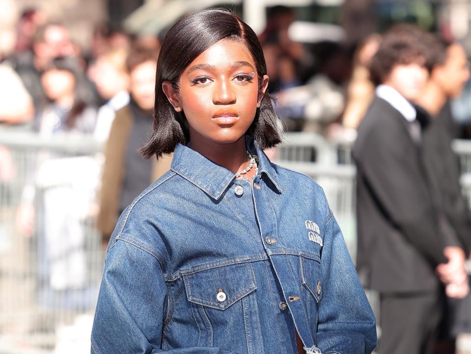 Zaya Wade attends the Miu Miu Womenswear Spring/Summer 2023 on October 4. 2023.