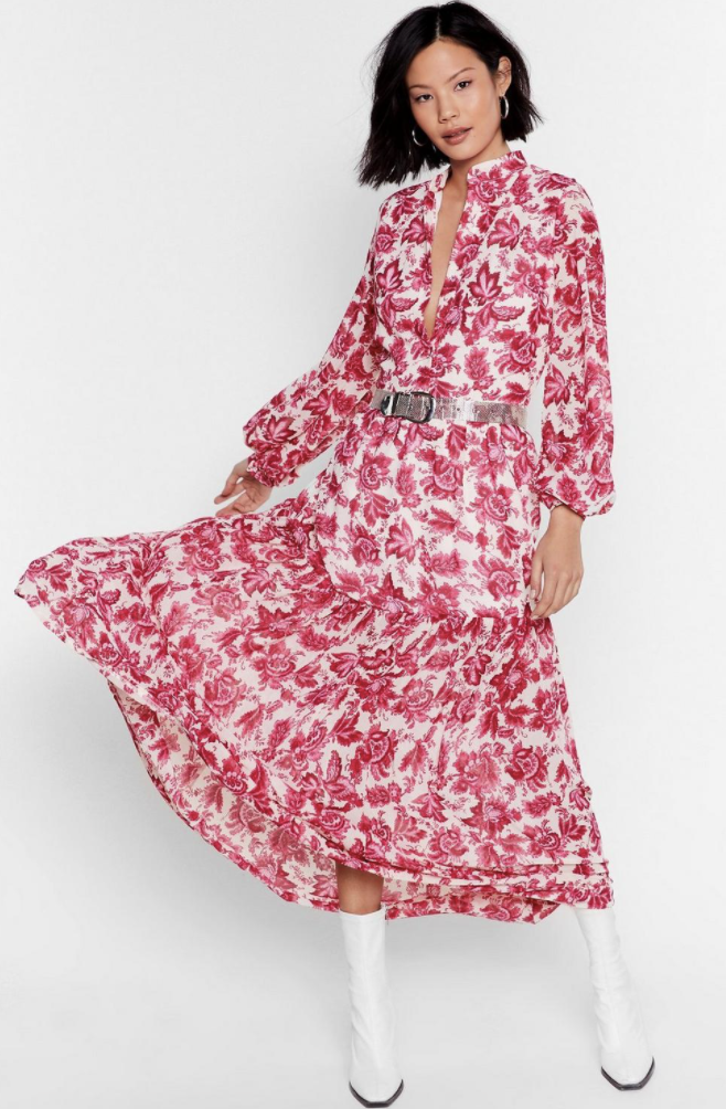 Nasty Gal White Paisley Floral V Neck Maxi Dress, on sale for $58. Photo: Nasty Gal.