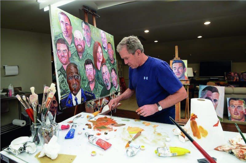 Former President George W. Bush paints portraits of military veterans. On Wednesday, the first day of National Military Appreciation Month, Disney EPCOT announced it will host an exhibit of the portraits at The American Adventure Pavilion. Photo courtesy of George W. Bush Presidential Center