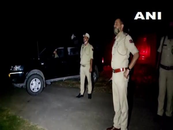 Visual of police officials in Samba where drone activities were suspected (Photo/ANI)