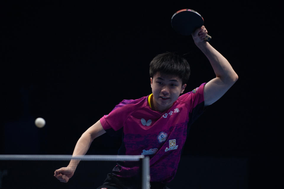 JOHOR BAHRU, MALAYSIA - JULY 21: Lin Yun-Ju of Chinese Taipei   during the Men's Singles Final  the T2 Diamond 2019 Malaysia Table Tennis Championship at the Iskandar Pinewood Indoor Stadium on July 21, 2019 in Johor Bahru, Malaysia. (Photo by Allsport Co./Getty Images)