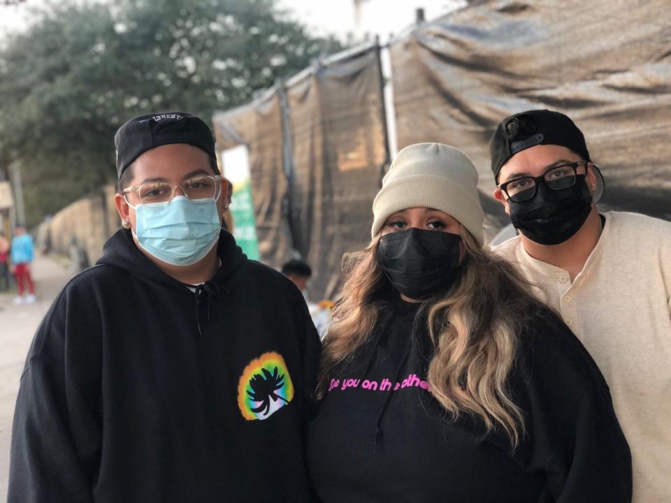 Jessica Ramirez, 29, of Los Angeles, center, witnessed bodies being worked on by medics and other concertgoers at the deadly Astroworld Festival Friday. "There was no control," she said.