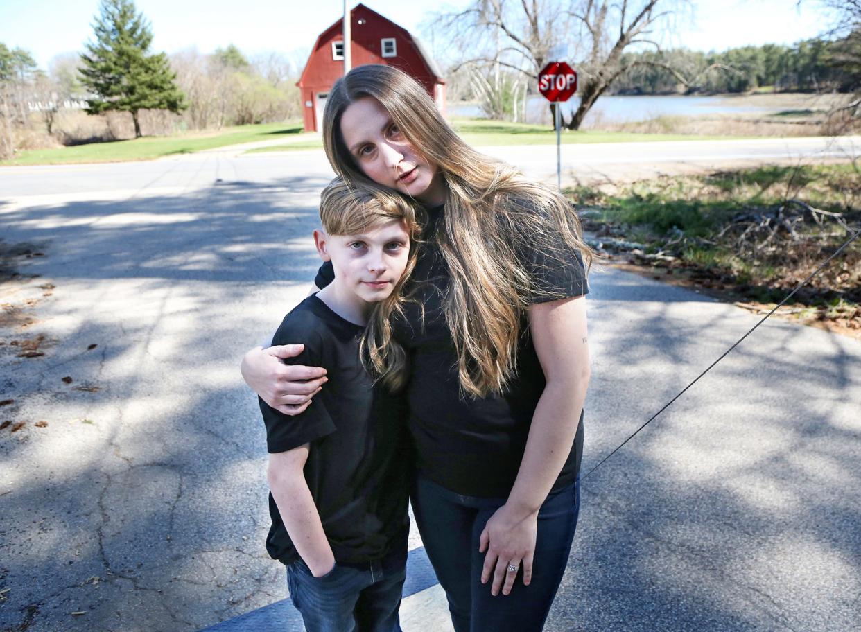 Jayme Hicks (right) met her husband Blake in high school in Tennessee. They got married and are now raising their son Bentley (left) while running their new business in York, Southern Charm Mobile Auto Repair.