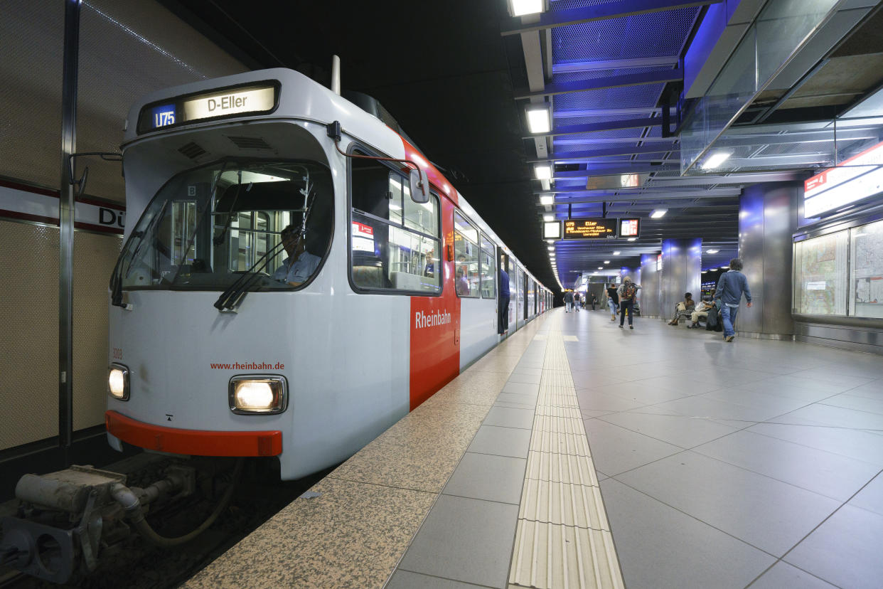 The metro de Dusseldorf Stadtbahn of the public transport system of Dusseldorf, Germany, The officially opened in 1988,, t currently consists of eleven lines operating on 68.5 kilometres and serving 161 stations.  Dusseldorf, Germany, August 15, 2018 (Photo by Oscar Gonzalez/NurPhoto via Getty Images)