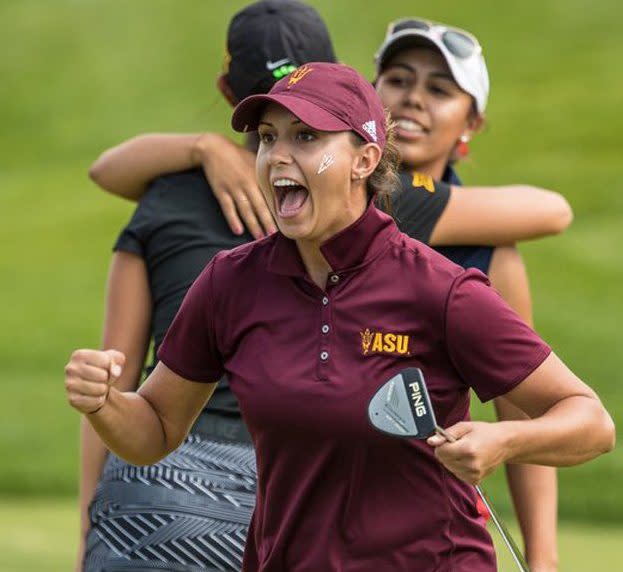 Monica Vaughn and Janet Mao NCAA Golf