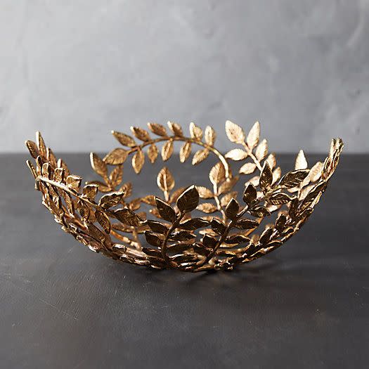 10) Gilded Leaf Decorative Bowl