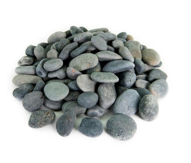 southwest boulder & stone black mexican beach pebble, lawn alternatives