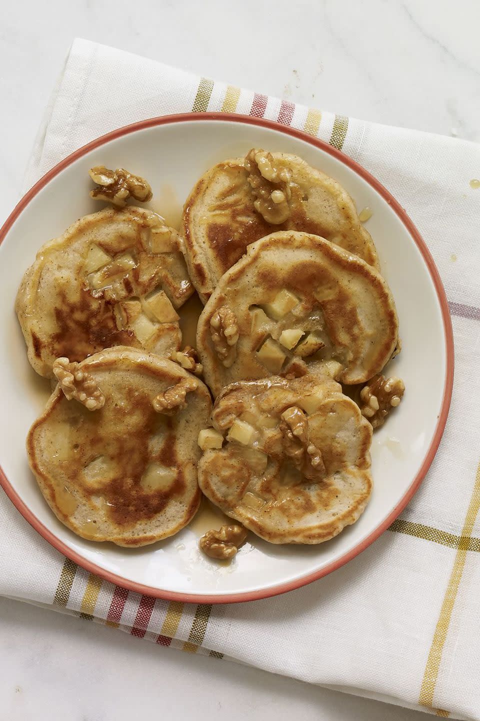 breakfast in bed apple pie pancakes with maple walnuts