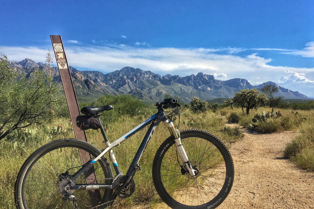 Mountain bike on 50 Year Trail Catalina State Park