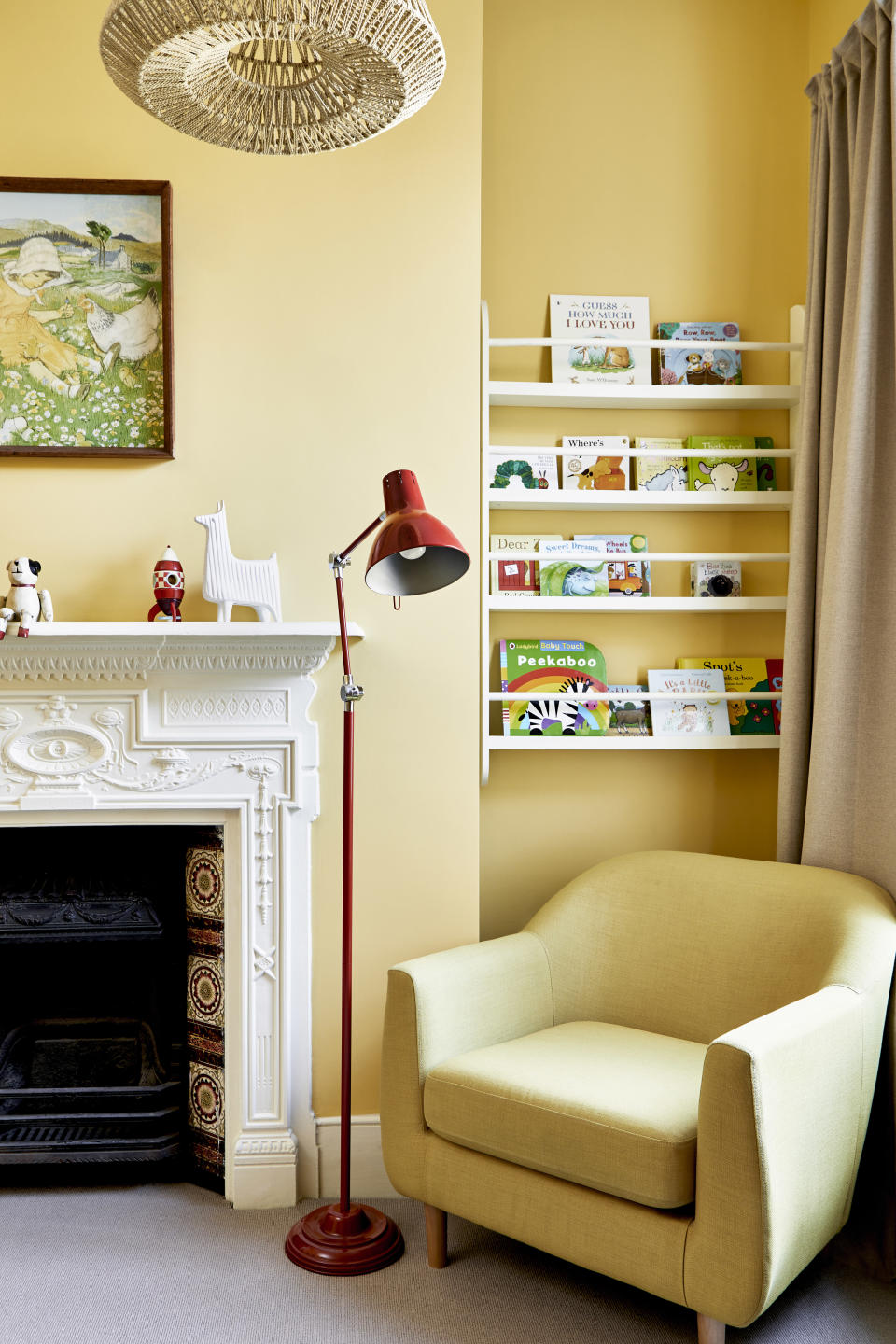 4. Introduce sunshine vibes with mellow yellow paint and fabrics