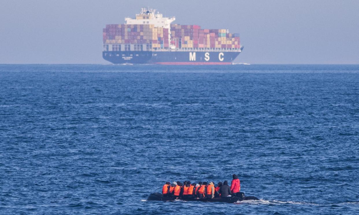 <span>Europol said small-boat smuggling activities had increased on the English route since 2019.</span><span>Photograph: AFP/Getty Images</span>