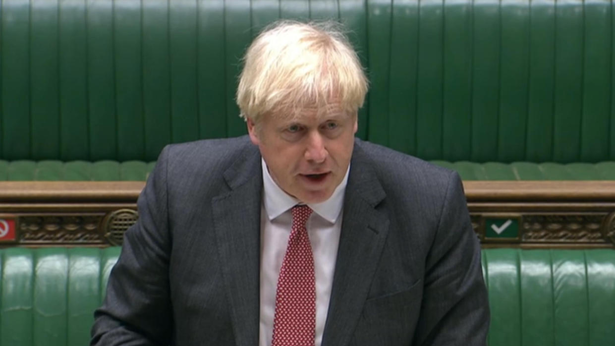 Prime Minister Boris Johnson speaking during the debate on the Internal Market Bill in the House of Commons, London. (Photo by House of Commons/PA Images via Getty Images)