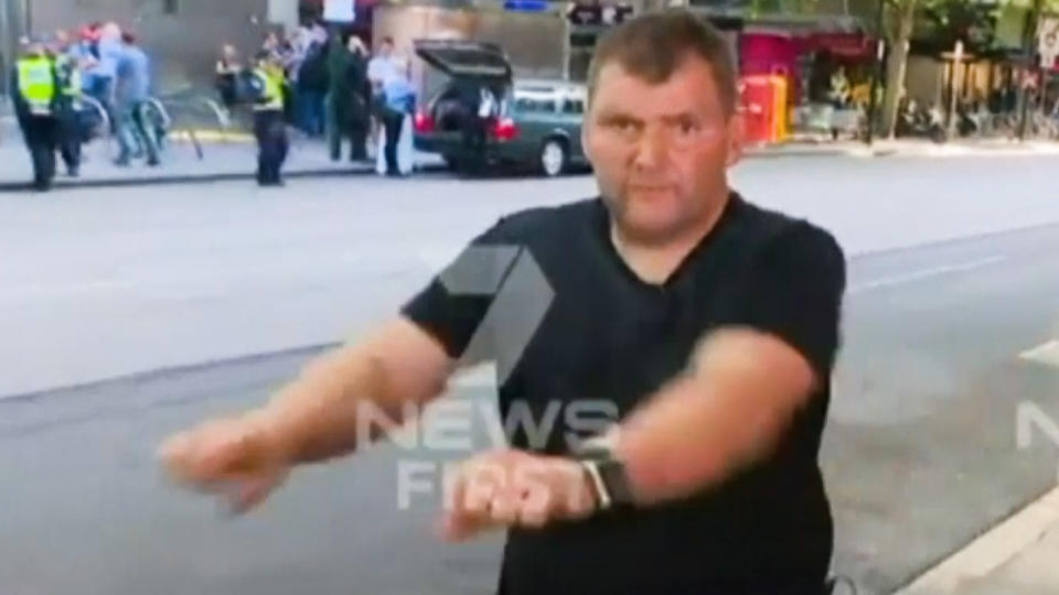 “Trolley Man”, Michael Rogers who helped during the Melbourne knife attack. Image: 7 News