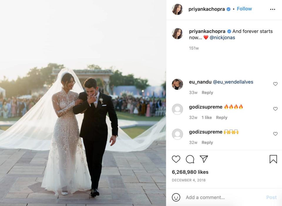 Priyanka Chopra and Nick Jonas got married in 2018.