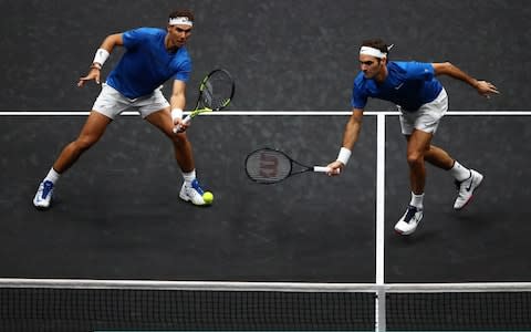 Federer and Nadal teamed up in the doubles at the Laver Cup - Credit: Getty Images