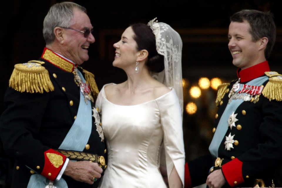 Princess Mary and Prince Henrik, pictured here on her wedding day, shared the fact that they weren't born in Denmark. Photo: Getty