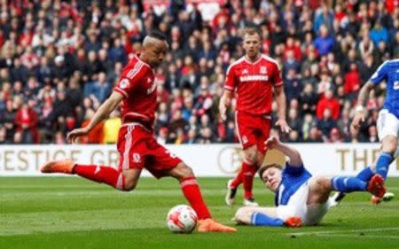 Football Soccer - Middlesbrough v Ipswich Town - Sky Bet Football League Championship - The Riverside Stadium - 23/4/16 Emilio Nsue of Middlesbrough misses a chance to score Mandatory Credit: Action Images / Ed Sykes Livepic