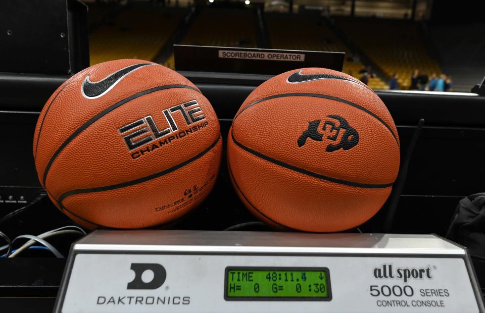 A general view of a basketball.