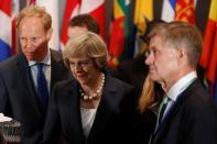 British Prime Minister Theresa May arrives for a luncheon during the United Nations General Assembly at United Nations headquarters in New York City, U.S. September 20, 2016. REUTERS/Lucas Jackson