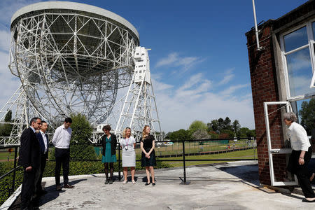 Britain's Prime Minister, Theresa May, arrives to speak to scientists at Jodrell Bank in Macclesfield, Britain May 21, 2018. REUTERS/Darren Staples/Pool