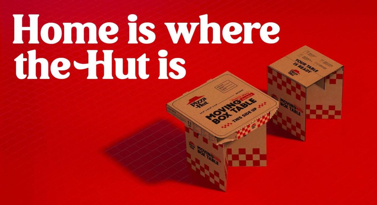 Pizza Hut wants to be part of your move, dropping Moving Box Table make dining a bit simpler during a hectic time.