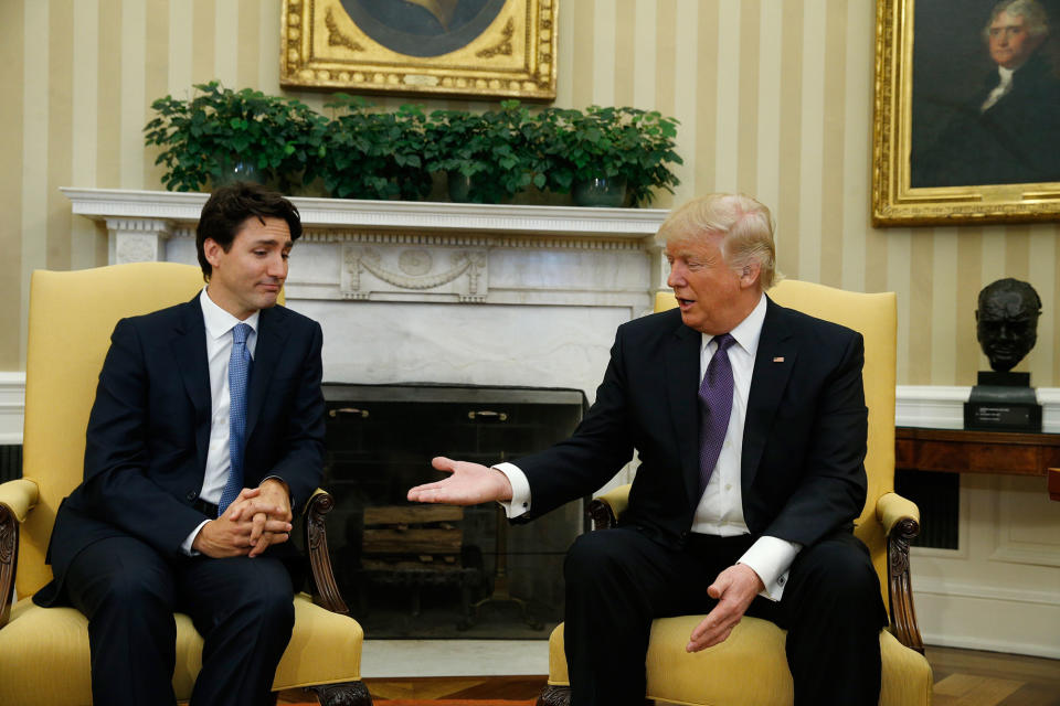 Trump meets with Canadian Prime Minister Trudeau