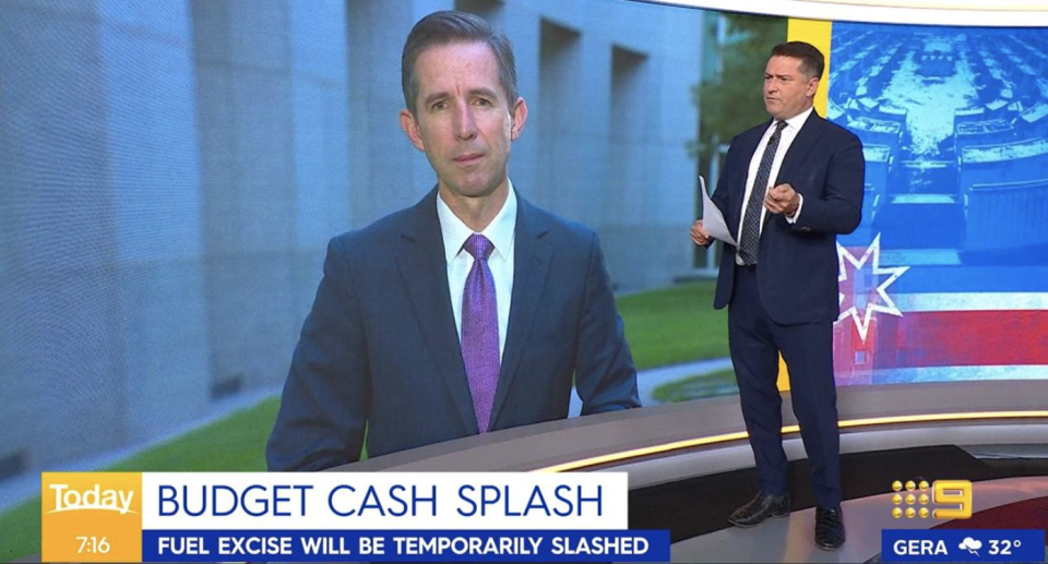 Senator Birmingham appeared on the Today show ahead of Tuesday's budget. Source: Nine