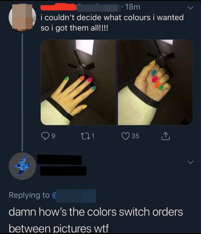 "damn how's the colors switch orders between pictures wtf"