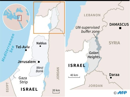 Map locating the Golan Heights