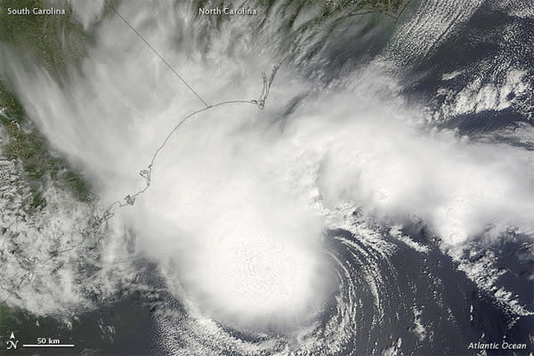 This image of Tropical Storm Alberto was taken by the Moderate Resolution Imaging Spectroradiometer (MODIS) on NASA's Terra satellite on May 19.