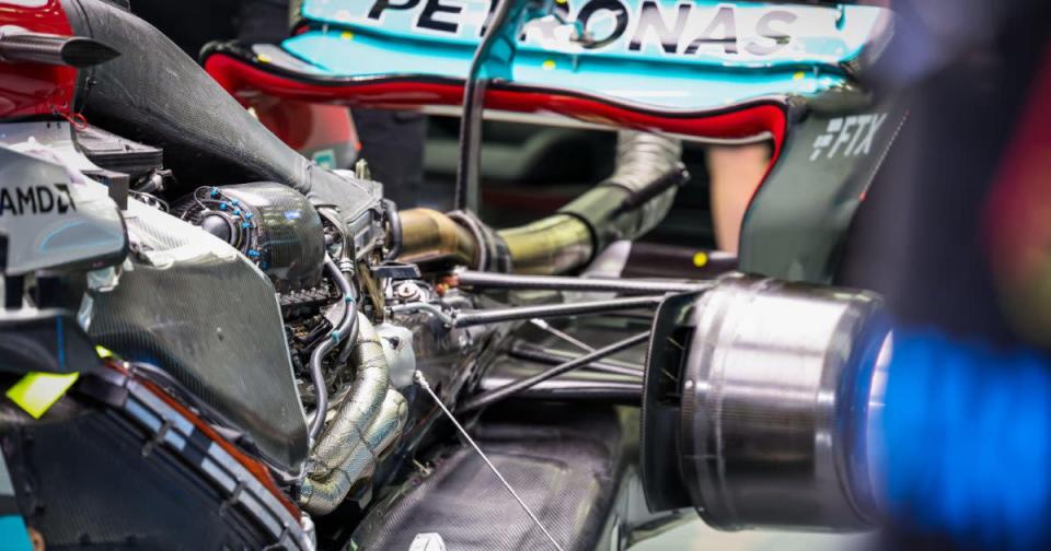 Mercedes' F1 engine on display. engine rules Credit: PA Images