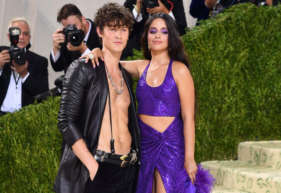 Shawn Mendes and Camila Cabello at the 2021 Met Gala at the Metropolitan Museum of Art on September 13.